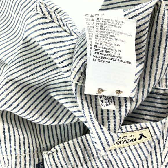 American Eagle Outfitters Premium Indigo Men’s Striped Long Sleeve Shirt | XS - Picture 16 of 16